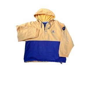 Vintage 90's Timberland Sports Series Hoodie Logo‎ Color Block Yellow Blue 2XL